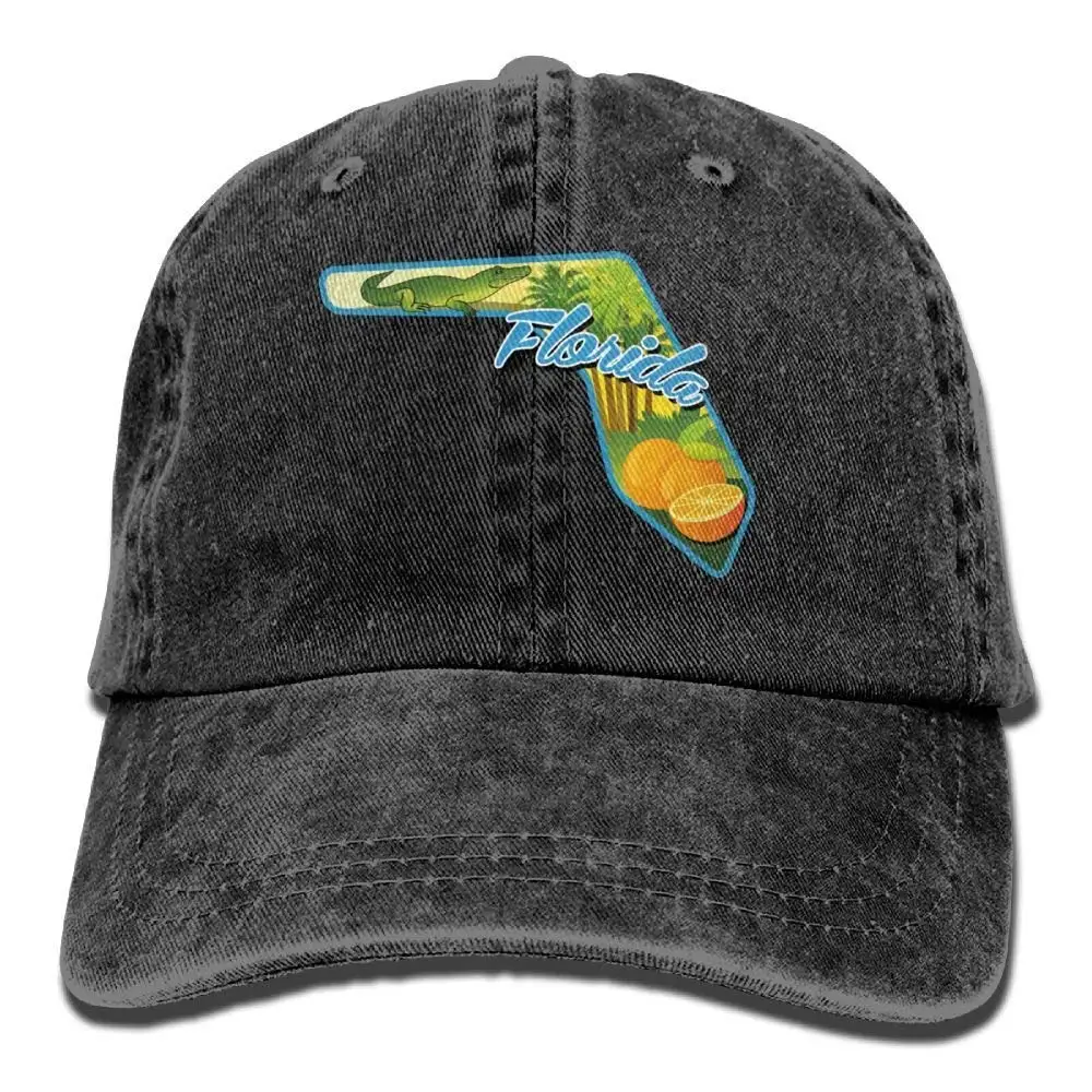 Флорида карта штата животных джинсовая шляпа регулируемые мужские лаконичные Бейсбол Кепки