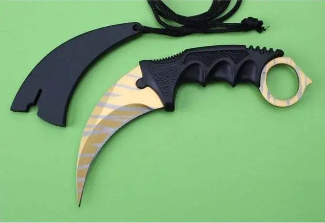 gold Стальной коготь тигра Karambit мини нож с Фиксированным Лезвием Охотничий Тактический карманный нож для выживания рождественские сувенирные ножи a1320 - Цвет: gold