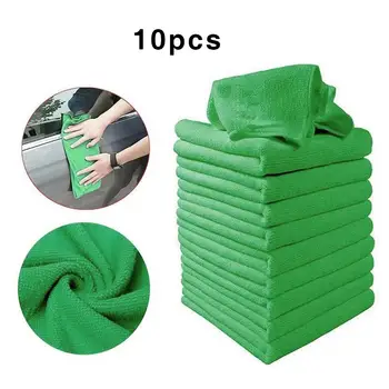 

10PCS Microfiber Car Cleaning Towel Automobile Motorcycle Washing Glass Household Cleaning Small Towel Car Care Accessories