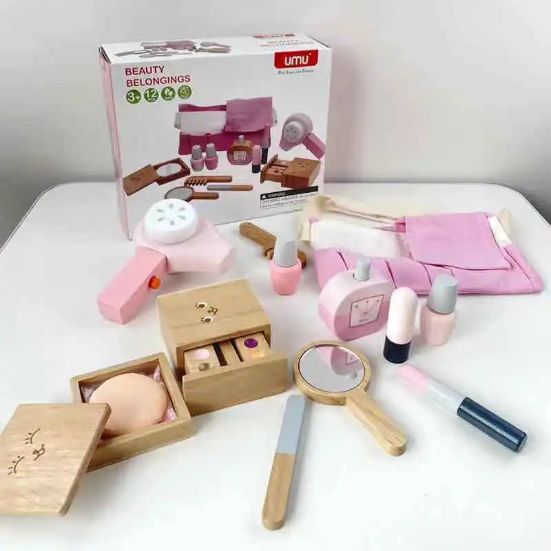 12個木製美容サロンふり化粧玩具ロールプレイ化粧品のおもちゃシミュレーション美容アクセサリー子供のためのギフト Beauty Fashion Toys Aliexpress