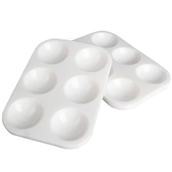 

25pcs Artist DIY Craft Professional Pigment Kids Adults Art Supplies Paint Palette Watercolor Pallets Rectangular Tray 6 Well