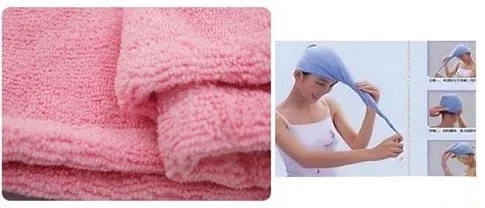 Hc3a06921e8b14aa0aee7ca5bc805fdf4T Absorbent Microfiber Towel Turban Hair-Drying Quick Dry Shower Caps Bathrobe Hat Hair Wraps For Women Random Color 21*51cm Mallzona