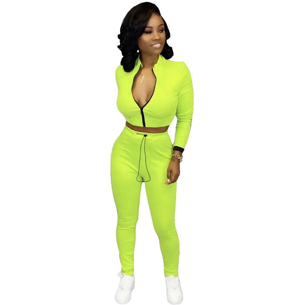 neon green sweat suit