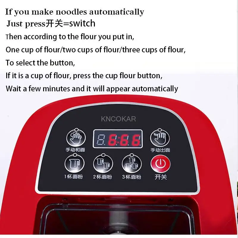 110V/220V Electric Automatic Pasta Maker HDough Knead Noodle Machine Steel Roller Press Sheeter Fresh Carbon Smart Dumpling