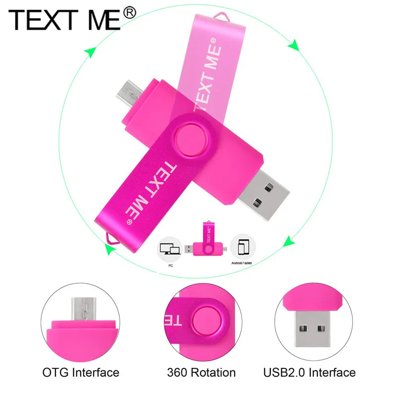 TEXT ME Usb флеш накопители OTG накопитель 3 в 1 Type C Флешка usb флешка 4 ГБ 8 16 32 64 usb2.0 usb|USB