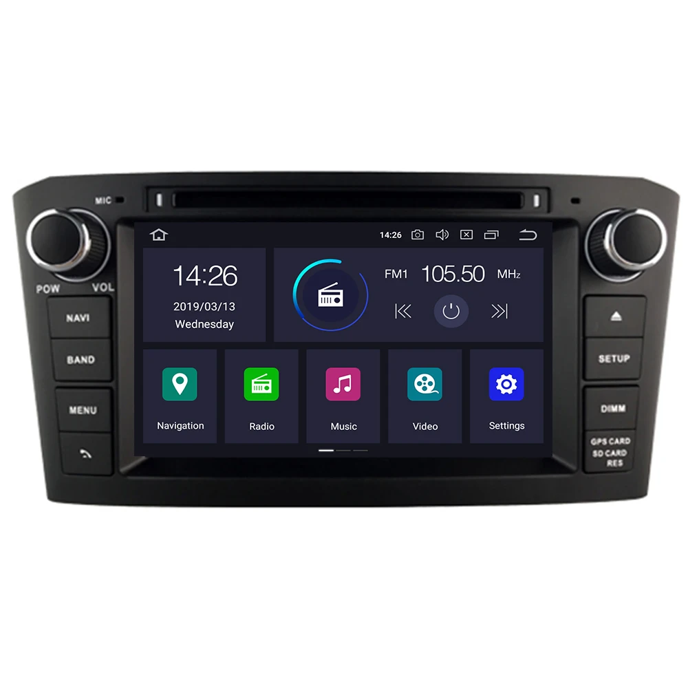 

Android 9.0 Car DVD Stereo Multimedia Headunit Auto Radio GPS Navigation Video Audio For Black Toyota Avensis T25 2003-2008