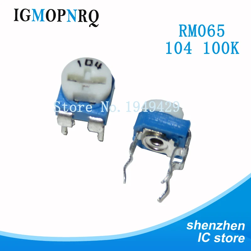 20pcs RM065 RM-065 100 200 500 1K 2K 5K 10K 20K 50K 100K 200K 500K 1M ohm Trimpot Trimmer Potentiometer variable resistor