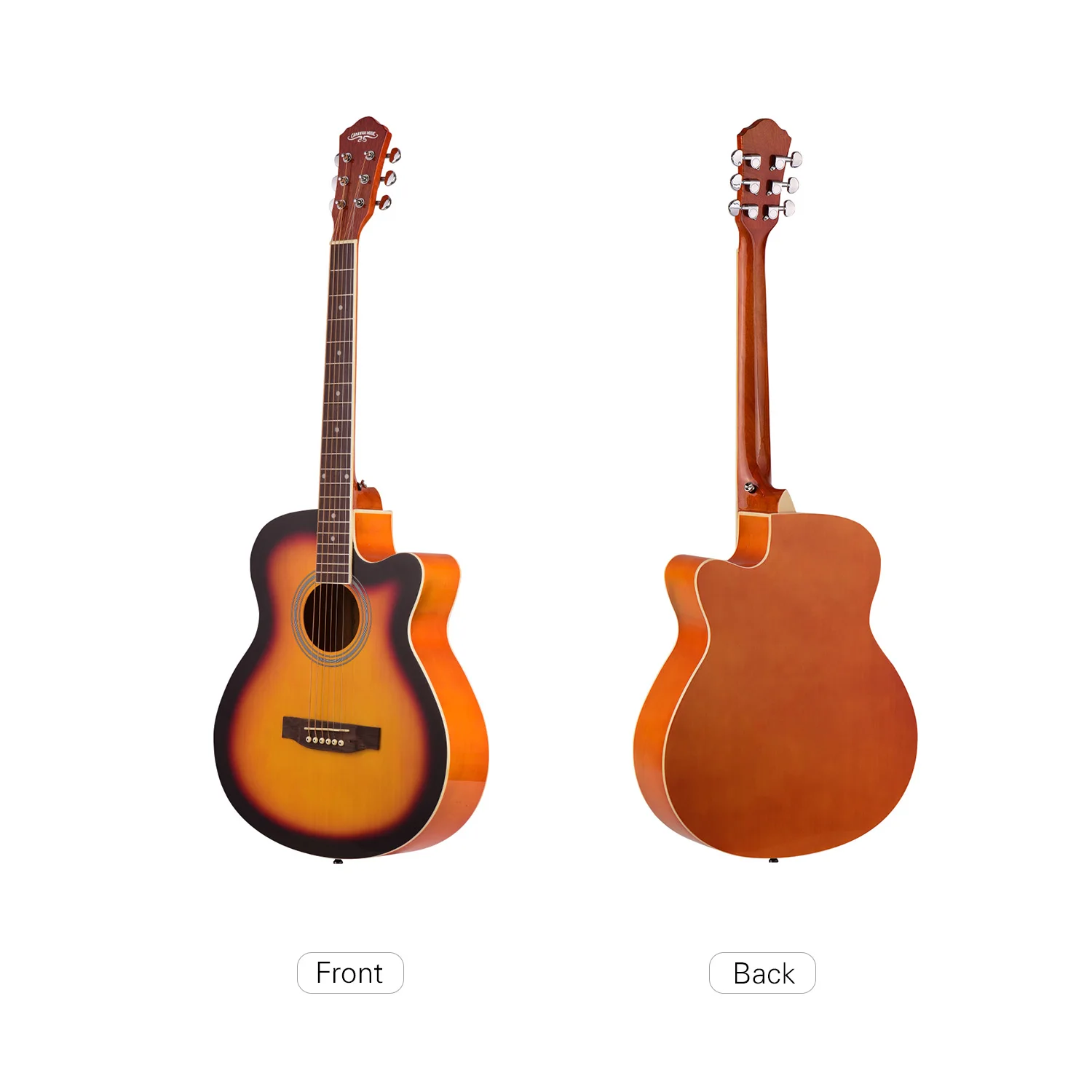40 дюймов Cutaway народная гитара 6 струн Липа с ремешком Gig Bag Capo медиаторы для гитары