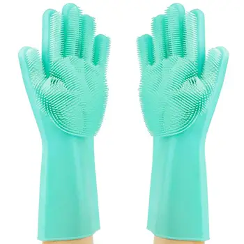 

Silicone Dish Scrubber Glove Food Dog Brush Car Washing Gloves Cleaning Washer Dishwashing Gloves Kitchen Accessories