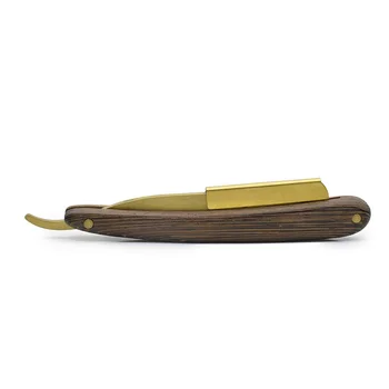

2020 High Quality Men Straight Barber Edge Steel Razor Folding Shaving Knife Hair Removal Tool Wooden Handle G0330