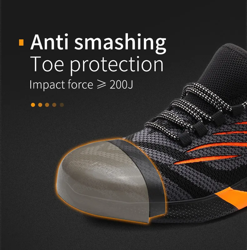 Fashion Safety Shoes Man Work Sneakers Steel Toe Shoes Work Boots Anti-puncture Indestructible Shoes Mens Industrial Shoes 50