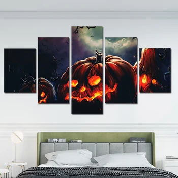 

Halloween poster Canvas Painting HD Magic pumpkin picture Creativity living room decoration wall art pictures