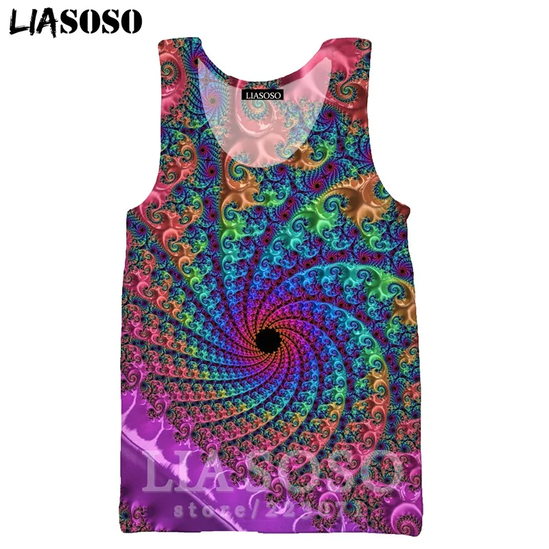 8 Psychedelic головокружение жилет LIASOSO Забавный для мужчин женщин Аниме Толстовка 3D принт О образным вырезом майка без рукавов хип хоп пуловер A328-11 - Цвет: 8