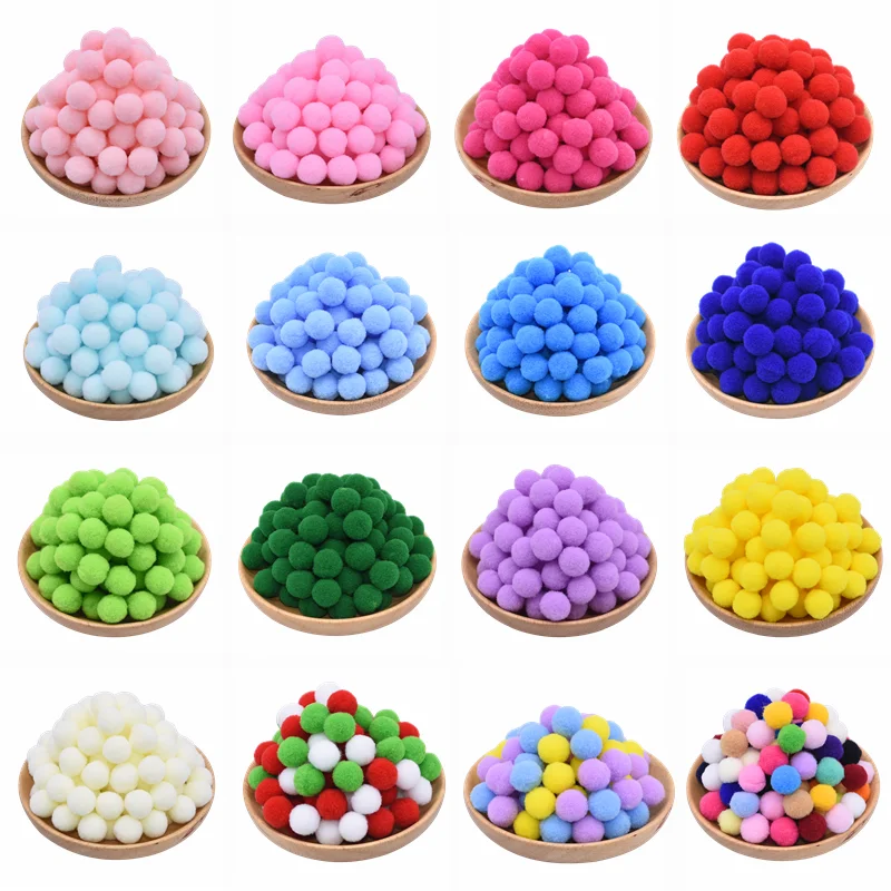 

100Pcs 15/20/25mm Fluffy Soft Pompom Balls Handmade Kids Toys Wedding Decoration DIY Pom Poms Felt Ball Sewing Craft Supplies 8z