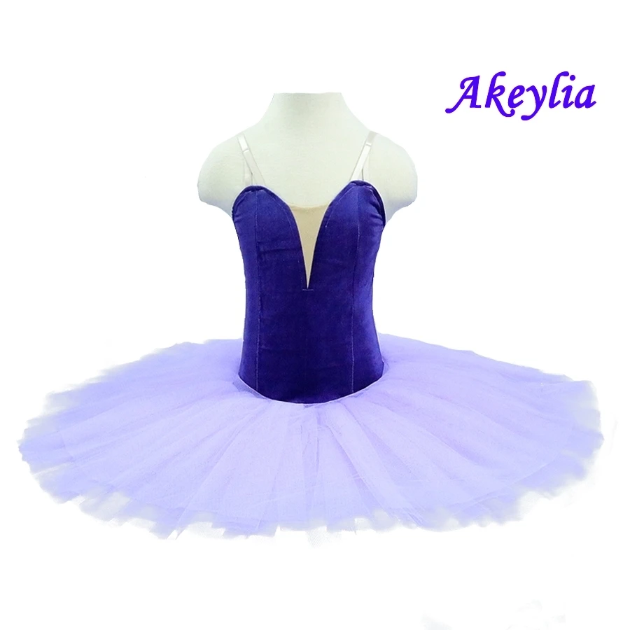 Velvet bodice ballet tutu royal blue dress junior pre-professional dance costumes stage ballet tutu skirts pink sky blue white - Цвет: Фиолетовый