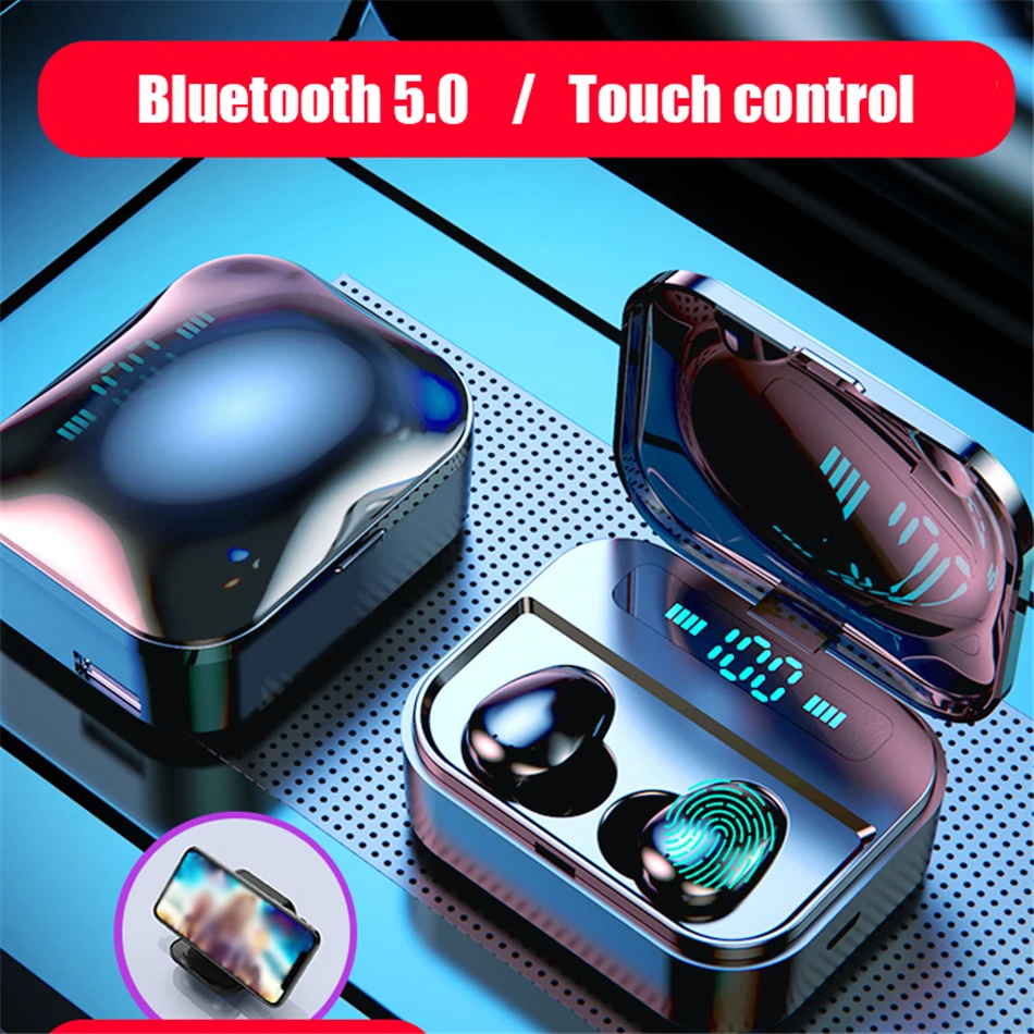 8D tws Bluetooth наушники смарт-сенсор беспроводные наушники коснитесь управления наушники гарнитура tws с микрофоном светодиодный дисплей зарядное устройство