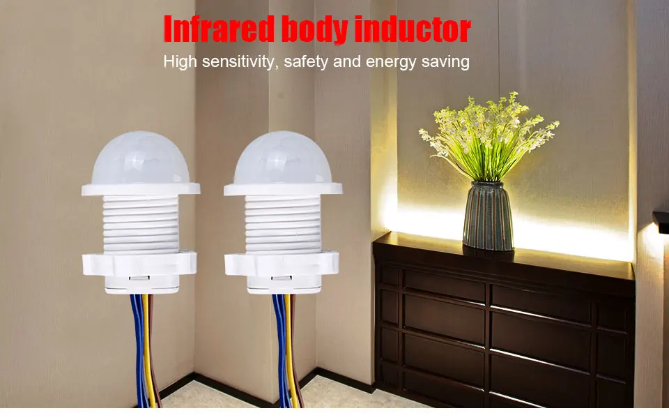 Mini Closet PIR Sensor Detector Smart Switch 110V 220V LED PIR Infrared Motion Sensor Detection Automatic Sensor Light Switch (1)