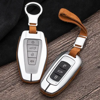 

Hot Sale Suede Leather Zinc alloy Car Smart key case Cover For Geely Atlas Boyue NL3 EX7 Emgrand X7 EmgrarandX7 SUV GT GC9 borui