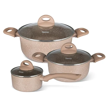 

FISSMAN LATTE Series Cookware Sets with Non-stick Coating Aluminium 1.6L Saucepan-2.8L Casserole-4.9L Casserole