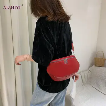 

2020 Women PU Leather Shoulder Chest Bags Solid Color Female Retro Travel Handbags Small Purse Ladies Fashion Purse Travel bag
