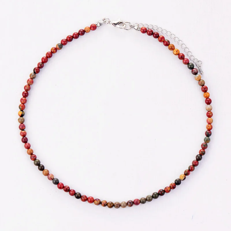 Women Choker 4MM Natural Stones Choker Necklace 2021 Womens Simple Collar Necklace Neck Choker Bohemia Jewelry Dropshipping - Image 3