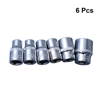 

6pcs Screwdriver Head Se 8mm/10mm/12mm/14mm/18mm/24mm 1/2 Chrome Vanadium Steel Shorten Hex Plum Sleeve Mirror Finish Polished