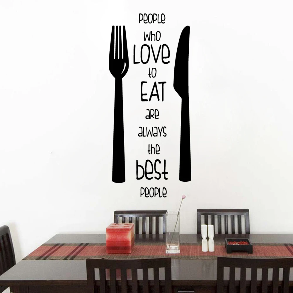 Наклейка Настенная с мультяшным принтом Love to Eat домашний декор для гостиной