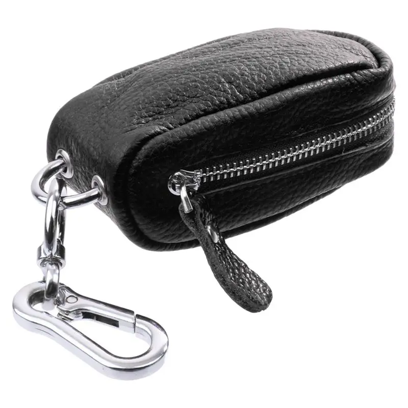 

Car Key Bag Household key bag Unisex Zipper bag in PU Leather for Keychain Case for Key / USB / Pieces / Coin-Black