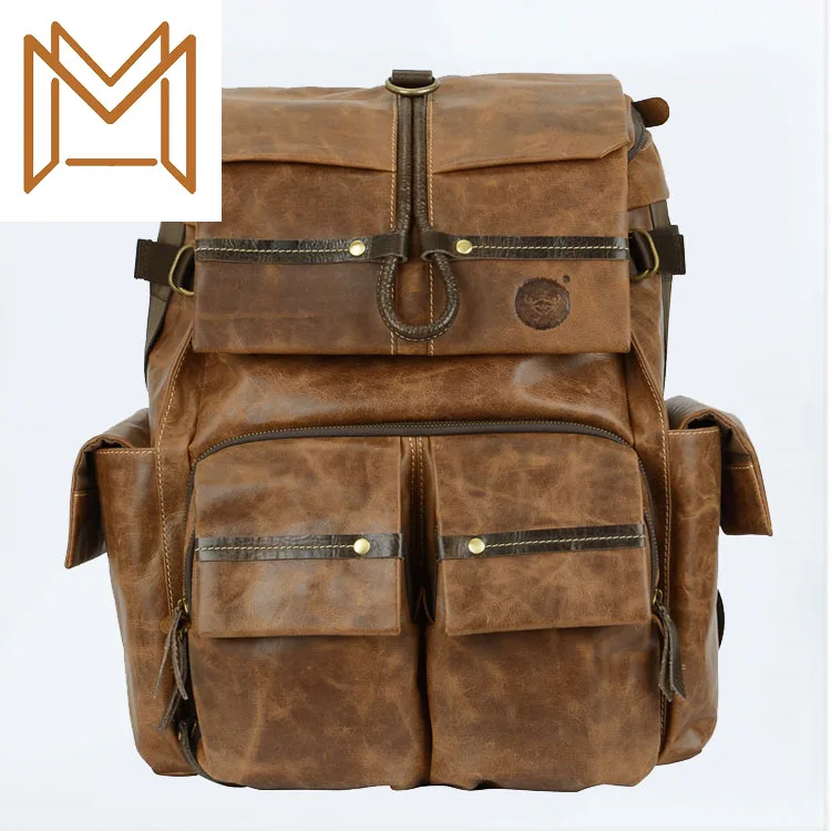 

Both Shoulders Package Leisure Time Genuine Leather Male Package Camera Package Computer Package Capacity Outdoors