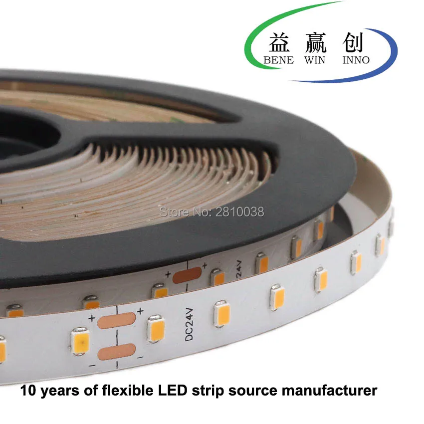 Гибкая светодиодная лента SMD2835 CRI95 120 м/лот постоянный ток IP22 24 В встроенная ИС