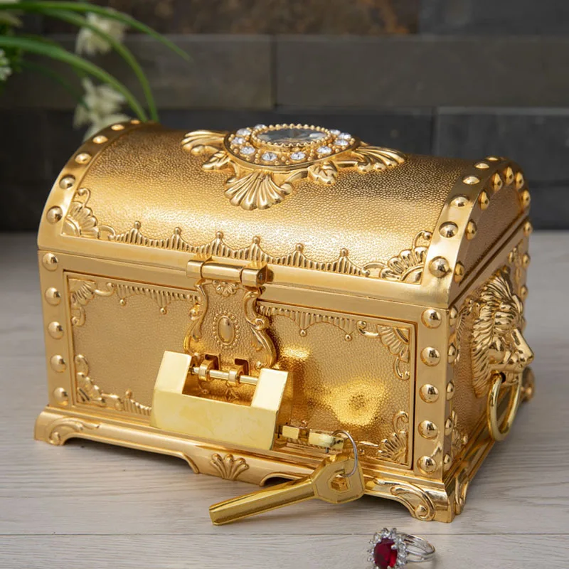 Luxury Double Layers Jewelry Organizer Metal Storage Box Tin Box