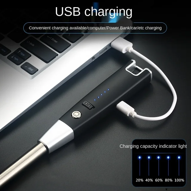 안전하고 편리한 조리 및 야외 활동을 위한 혁신적인 USB 전자 충전식 아크 점화기