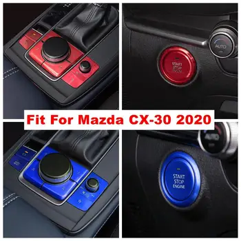 

Stalls Gear Shift Box Sequins / Engine Start Stop Ring Start System Button Cover Trim For Mazda 3 2019 - 2021 / CX-30 2020 2021