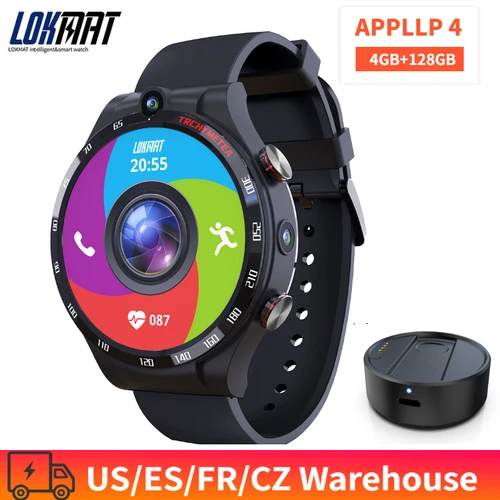 Buy LOKMAT APPLLP 4 Smart Watch Men 4G RAM 128G ROM WIFI Dual Camera Android 10.7 Waterproof Heart Rate Monitor 4G GPS Smartwatch
