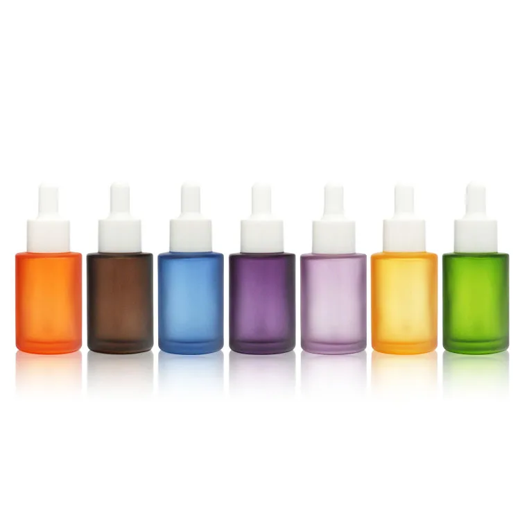 Flacon compte-gouttes vide en verre, 30ml, couleur personnalisée