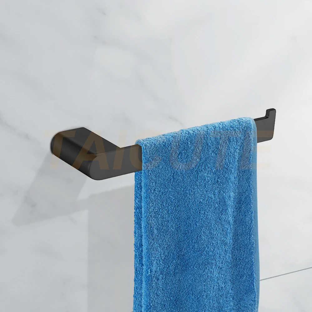 Description Picture 5 of itemTAICUTE Black Bathroom Accessories Hardware Sets Premium Stainless Steel Towel Rack Bar Hook Toilet Paper Roll Holder Brush