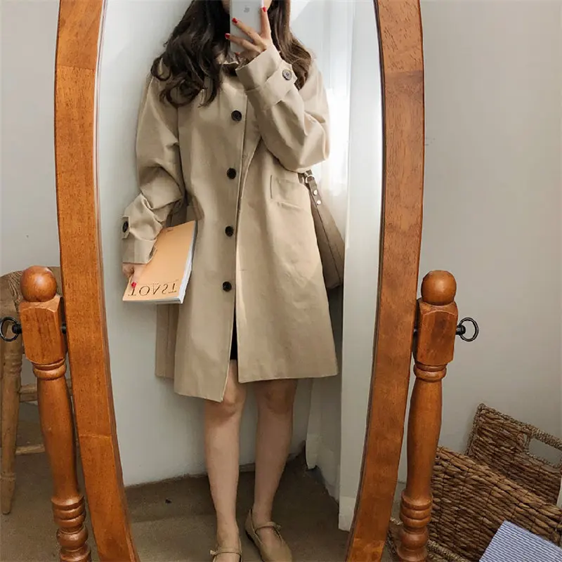 Alien Kitty-cortavientos holgado para mujer, cárdigans y abrigos elegantes e informales de longitud media, moda de otoño, 2020