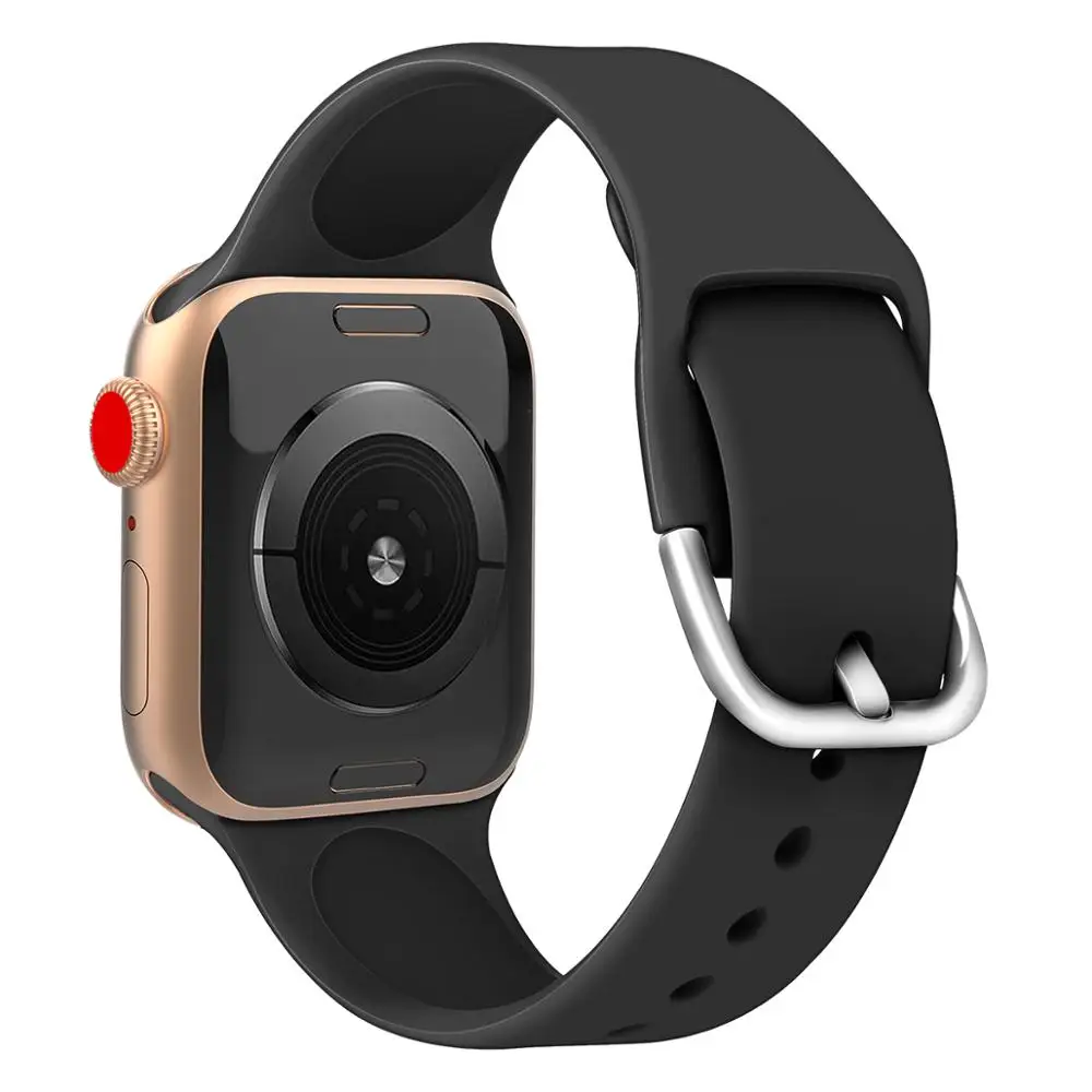 Силиконовый ремешок для Apple Watch Band 42 мм 38 44 40 Iwatch Bands браслет Series 4/3/2/1 81007|Ремешки