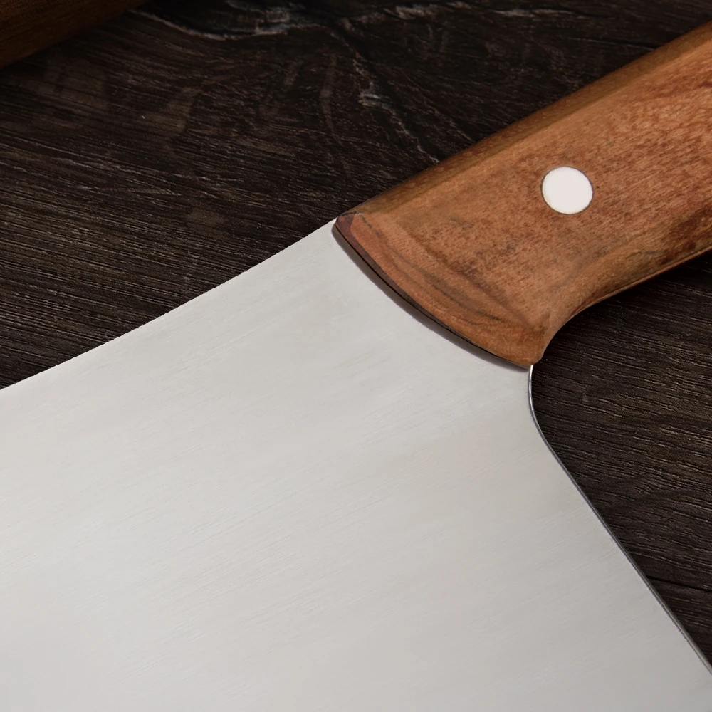 AINZUO, кухонный нож из нержавеющей стали 3Cr13, 7,5 дюймов, разделочный нож с цветной деревянной ручкой, нож для измельчения костного мяса