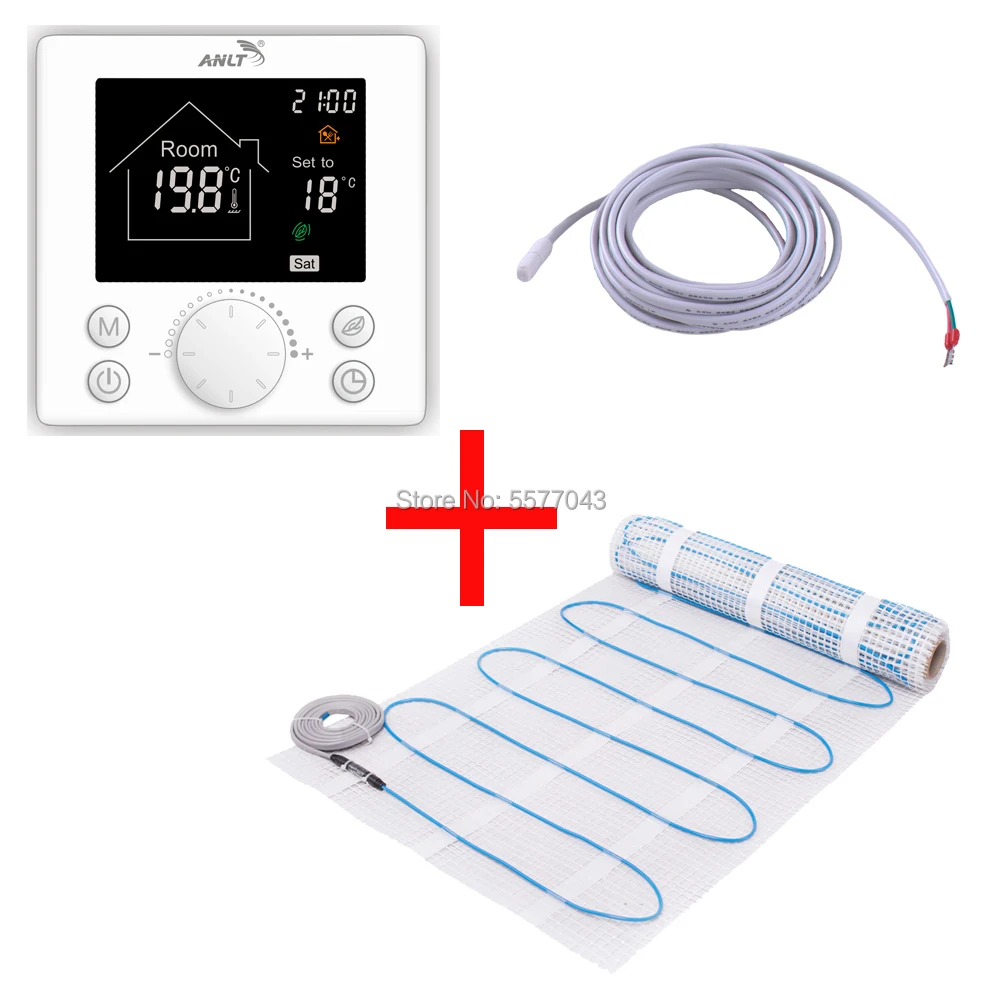 3M2 150W/M2 Floor Heating Mat 0.5mX6m For Bath Room 220V 450W With Choice Thermostat