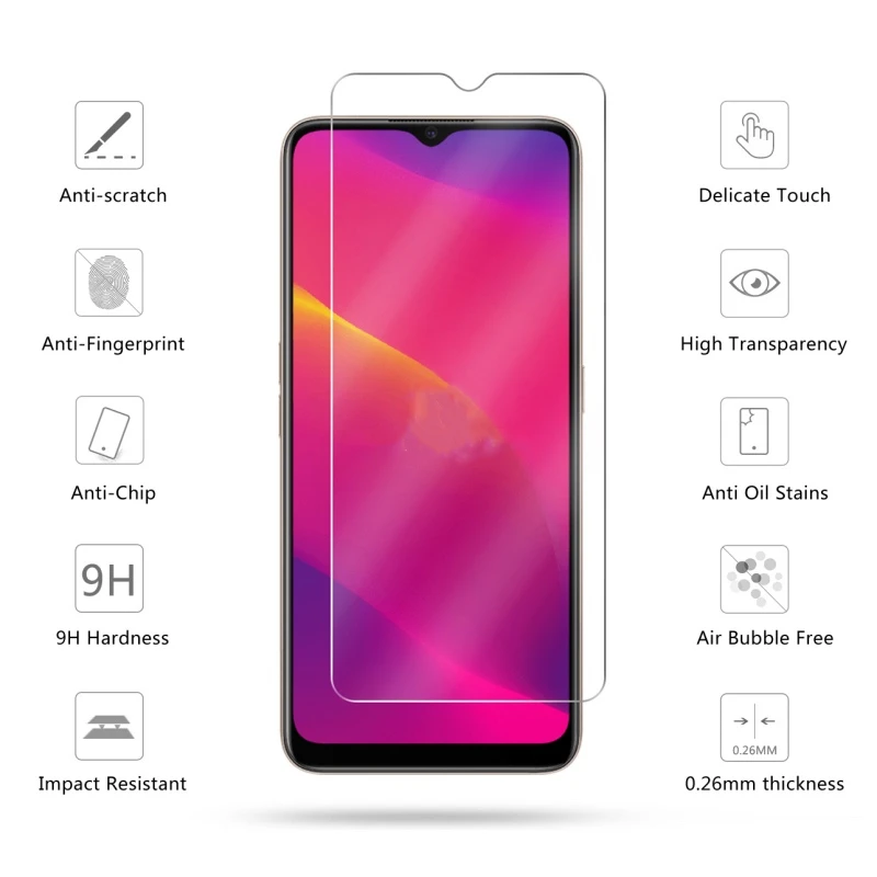 2PCS For Tempered Glass Oppo A5 2020 Screen Protector 9H Protective Glass For Oppo A5 2020 4