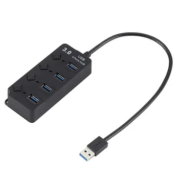 

4 Port USB 3.0 Hub 5Gbps with Switch LED Multi USB Splitter Adapter for MacBook Pro Laptop PC Computer