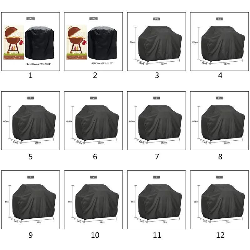 BBQ Cover Outdoor Dust Waterproof Weber Heavy Duty Grill Cover Rain Protective
