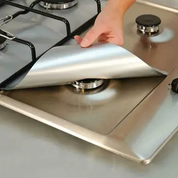 

4PCS Gas Stove Protection Pad Reusable Gas Stove Protective Sleeve Cleaning Anti-pollution Oil-proof Pad Kitchen Tool