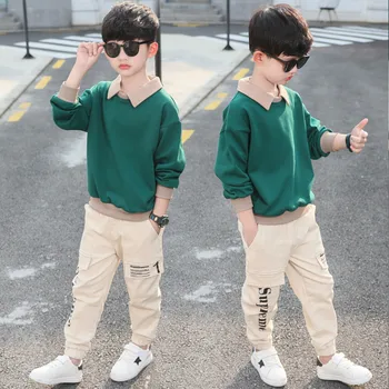 

2020 Spring and Autumn Boys Suit New Fashion Boy 8-14 Years Old Handsome Big Boy Two-Piece Children's Clothing