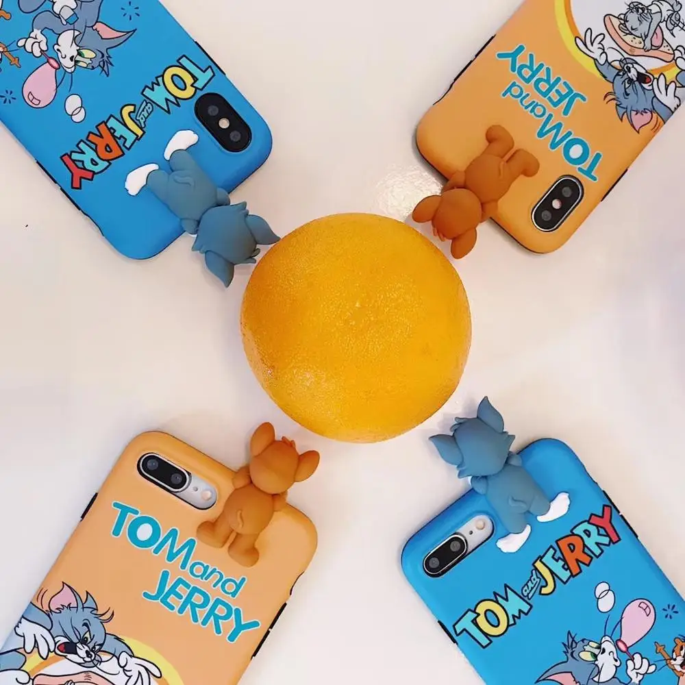 Горячая Анимация 3D том Джерри Мягкий силиконовый чехол для Iphone XR 6 7 7plus 8 8plus X XS чехол для телефона