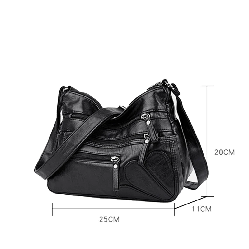 Vintage Small Crossbody Bag Women Casual PU Leather Messenger Bag Double-layer Handbag and Purse Lady Shopping Phone Totes Bolso