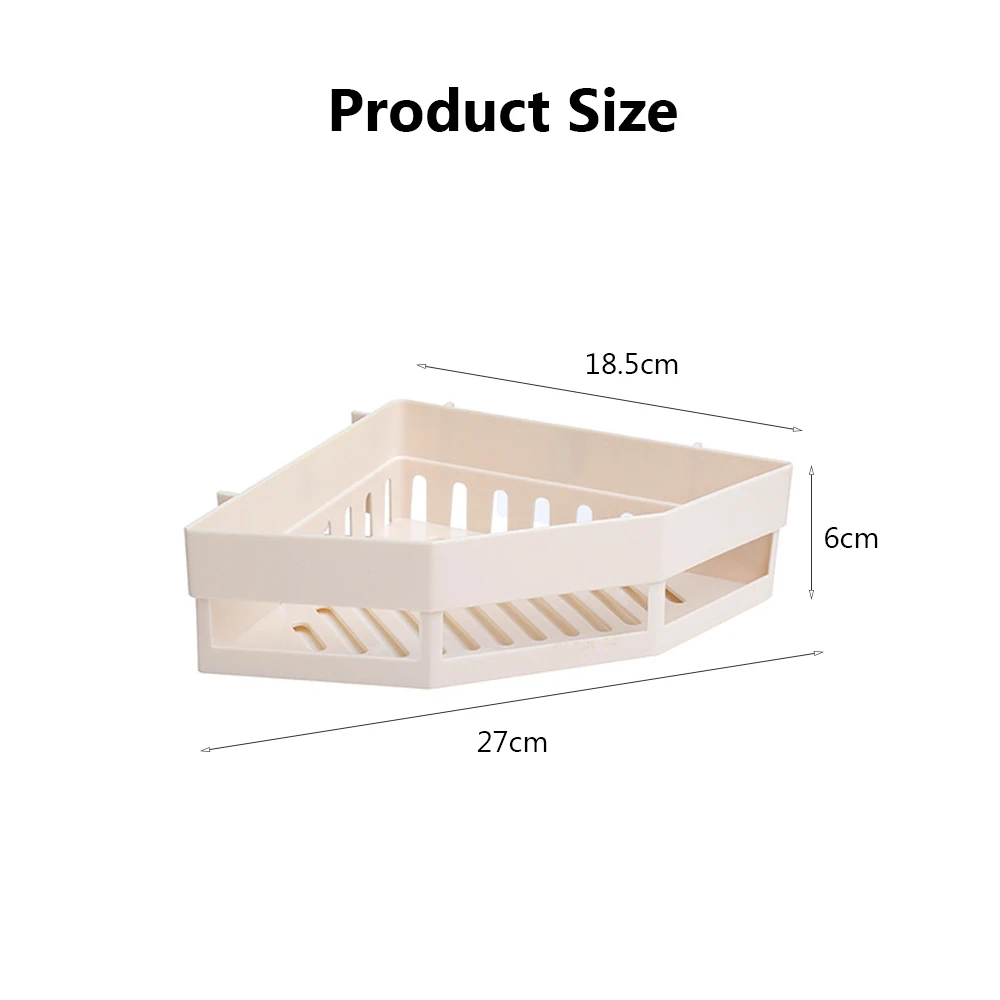 Bathroom Shelf Adhesive Storage Rack Corner Holder Shower Gel Shampoo Organizer Basket Kitchen Home Decor Bathroom Accessories