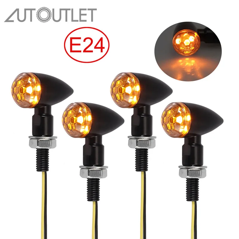 AUTOUTLET 4 шт. DC 12 В водонепроницаемый мотоциклетный мини светильник с указателем