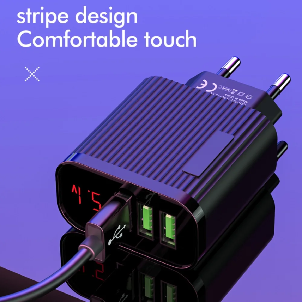 Kebidu светодиодный дисплей 3 порта USB зарядное устройство 3.1A Быстрая зарядка для iphone 7 8 samsung S10 Plus USB зарядное устройство адаптер EU US Plug